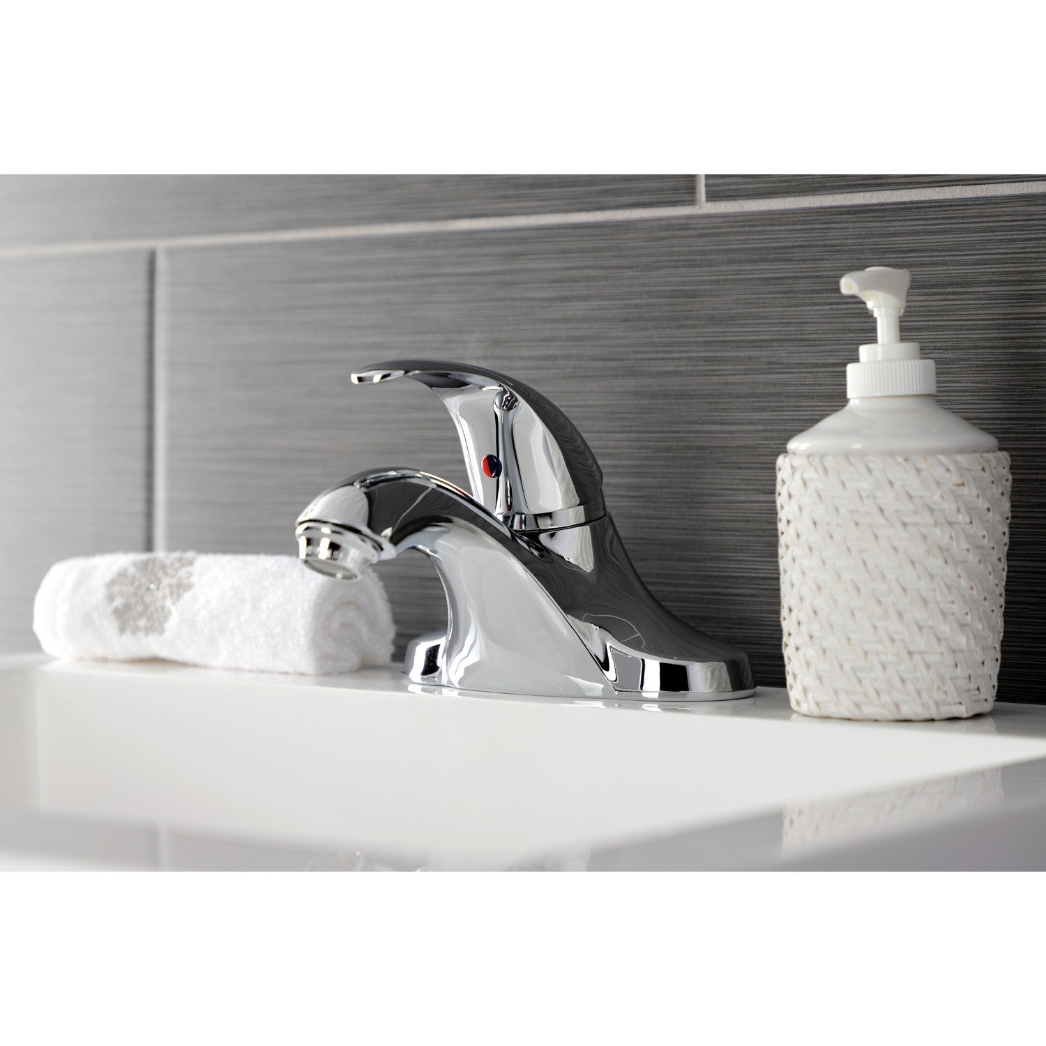 Kingston Tulare KB6541LP - Legacy Single-Handle 3-Hole Deck Mount 4-Inch Centerset Bathroom Faucet, Polished Chrome — thumbnail 2